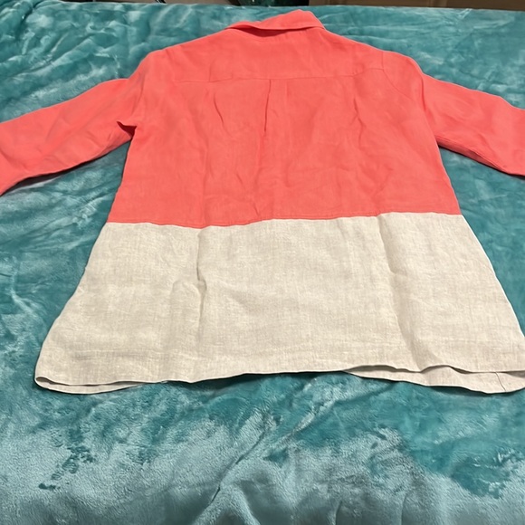 i Linen Classic Button down shirt coral/Natural Size XS - Picture 5 of 5